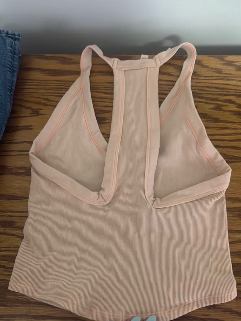 Free People Ribbed Racerback Tank Top - Pale Peach - Picture 2 of 4